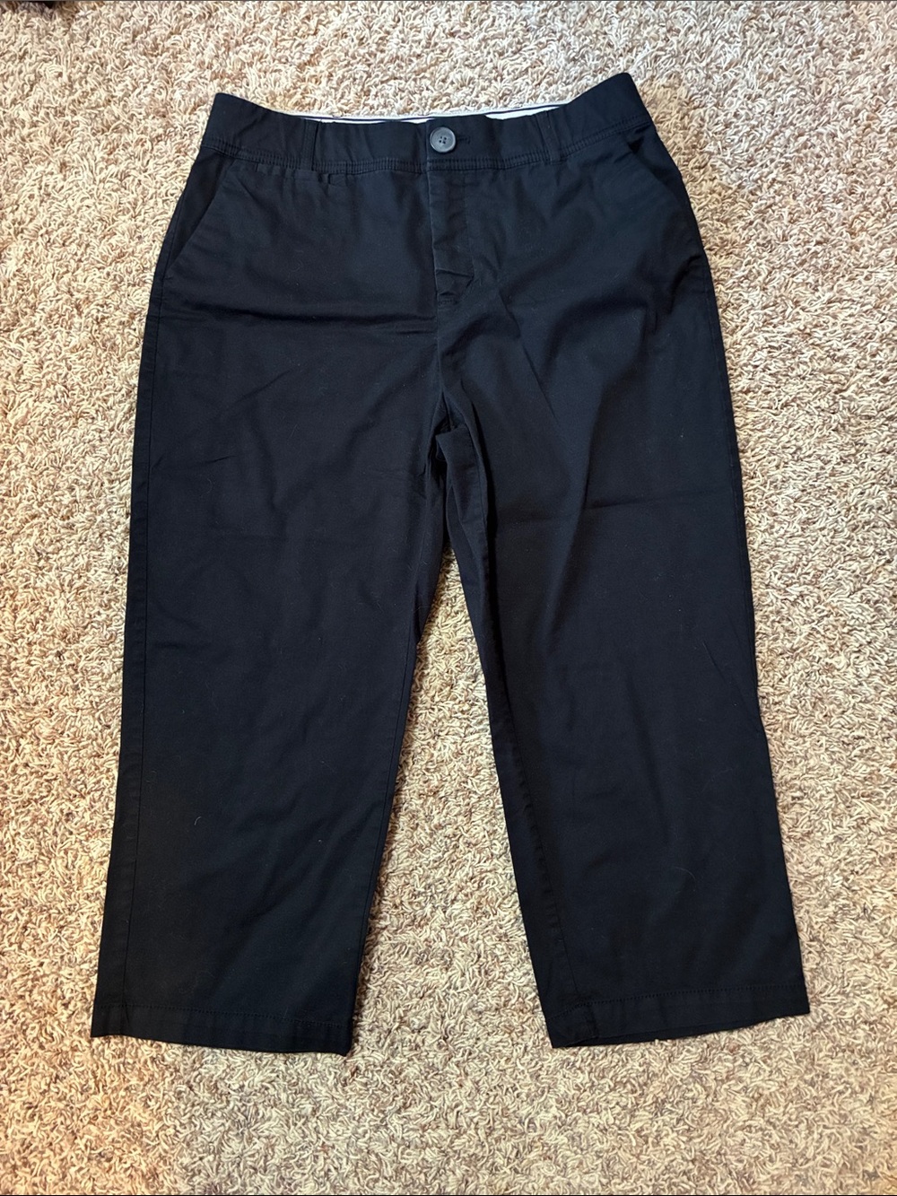 Christopher & Banks Black Capri Pants with Stretch Waist